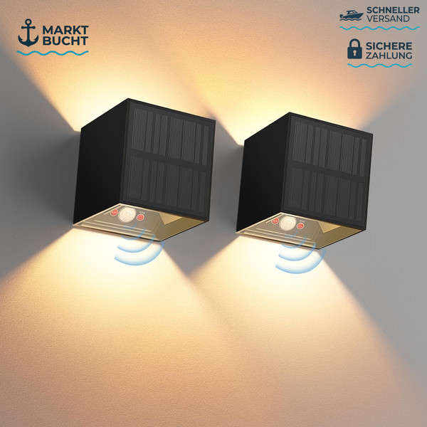 Solarlampen FüR AußEn 2 StüCk Mit Bewegungsmelder IP65 Wasserdicht Warmweiß-image