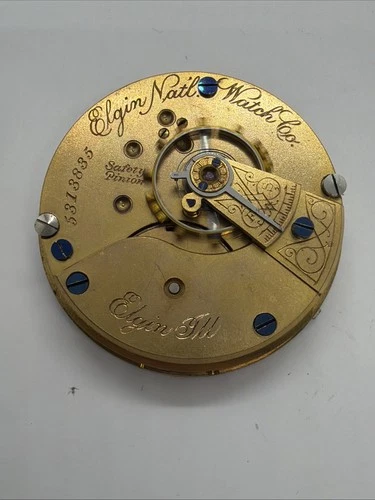 Elgin Gilt Gold Grade 73 antique 18 Size Open Face movement only Runs 835