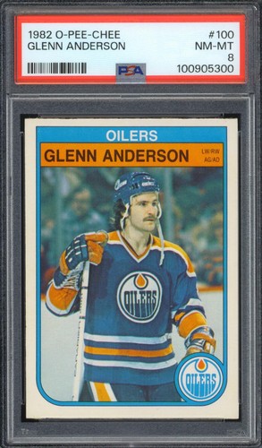 1982-83 O-PEE-CHEE #100 GLENN ANDERSON PSA 8 NM-MT - Bild 1 von 2