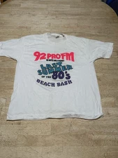 Vintage 92 PROFM Last Summer Of The 80s Beach Bash Screen Stars T Shirt Sz Large