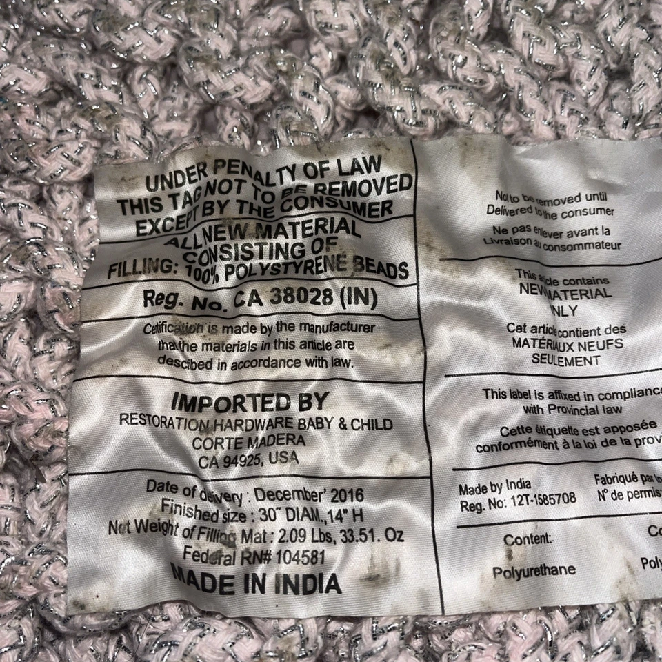 RESTAURACIÓN HERRAJES JOVEN ROSA Y BLING PLATA BEANBAG CON FUNDA Foto 4 de 4