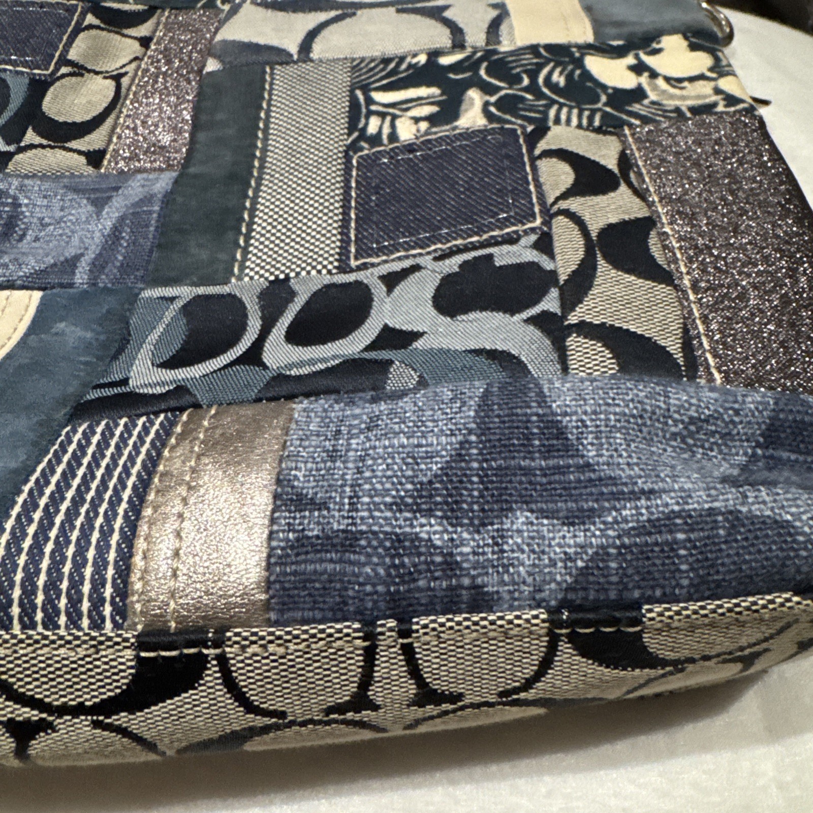 2009 Coach Denim Patchwork Shoulder & Cross-Body … - image 3