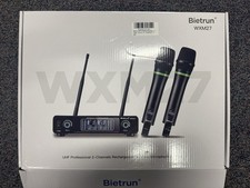 Bietrun WXM27 Sistema Microfonico Senza Fili Ricaricabile Doppio UHF
