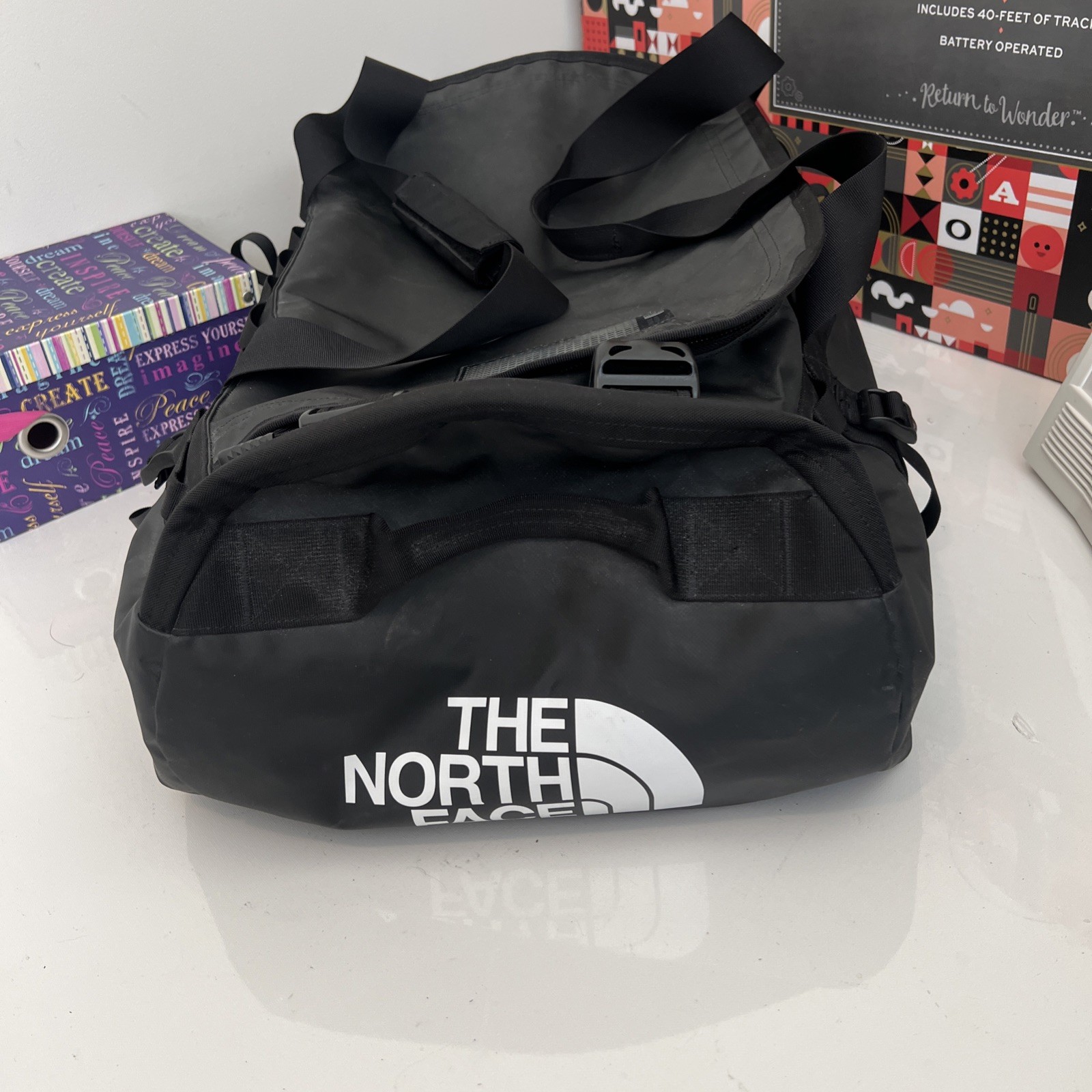 The North Face Large Black Duffle Backpack for Travel