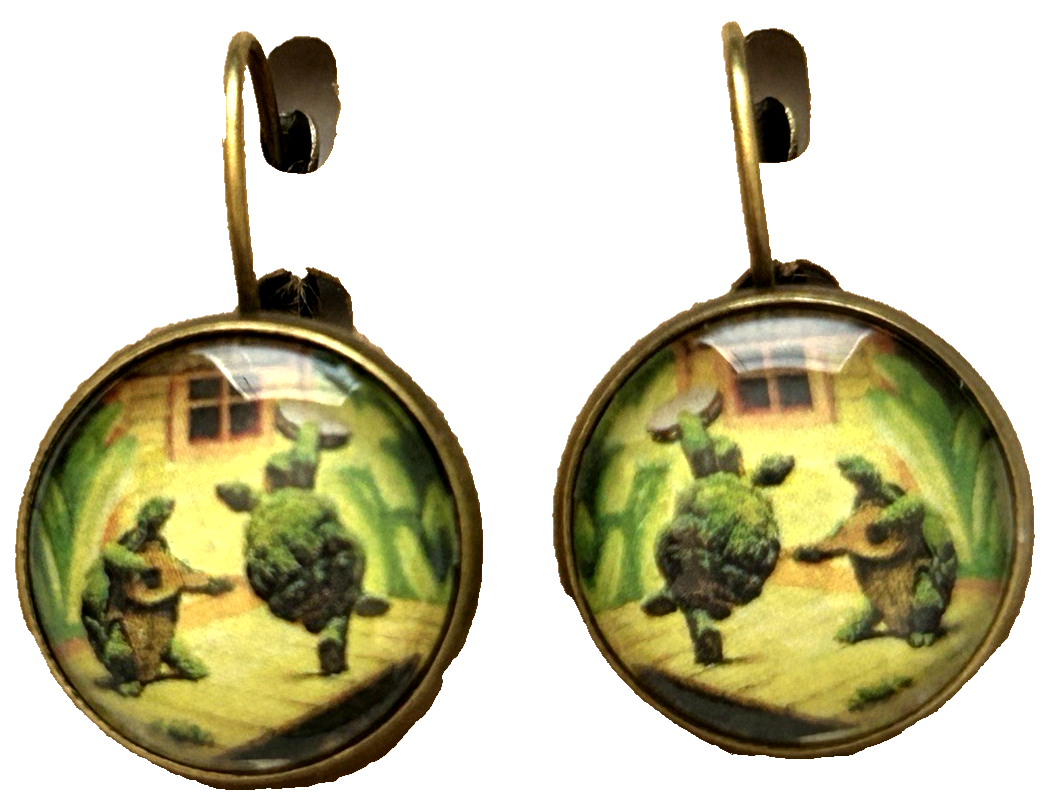 Grateful Dead Terrapin Turtles Dancing Earrings. Vibrant Colors, Locking Clasp