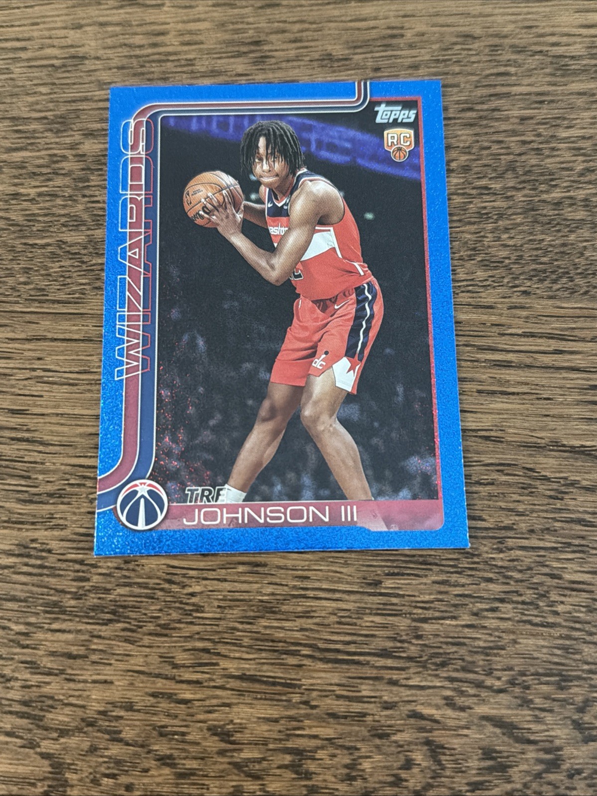 2025-26 Topps Flagship Tre Johnson III #206 - Blue Sand Glitter - Wizards