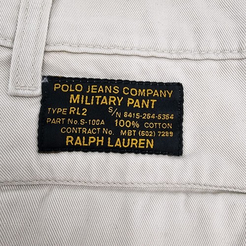 VINTAGE Ralph Lauren Polo Jeans Co Shorts Mens 32 Ivory Cargo Military Surplus - Picture 2 of 15