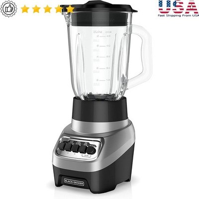 Powerful 700W Blender W/ 4 Tip Blade Technology 6 Cup Glass Jar Dishwasher Safe