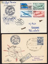 2x DH Ost 1956 "Berlin - Warschau" Erstfl&uuml;ge + FDC, He/La T.II Nr. 1 + 2, 45+P.
