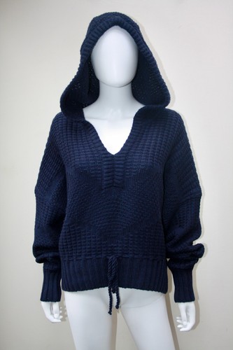 Jersey BA&SH "Lady Pullover" Azul Grueso Tejido Mezcla Lana Talla 2 UK 10 - Imagen 8 de 10
