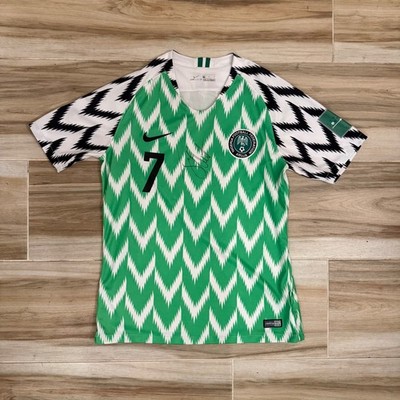 Nike Nigeria 2018 World Cup Jersey Musa 7 Signed Ahmed Musa Naija Soccer Shirt M
