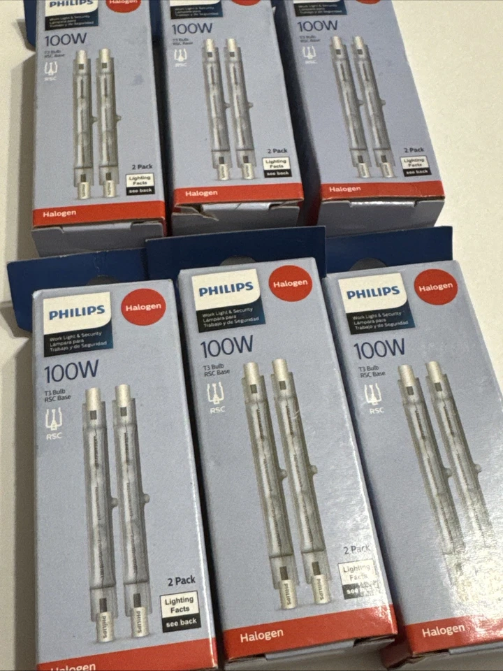Philips T3  100W RSC Bulbs 6 (2-pk) Boxes  (12 Bulbs total) BRAND NEW - Image 2 of 4