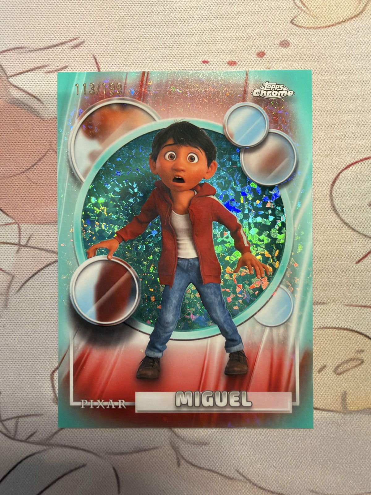 2026 Topps Chrome Disney Miguel #122 Aqua Mini Diamond Refractor /199