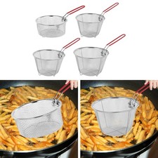 Stainless Steel Frying Basket, Multifunctional Kitchen Strainer with Long