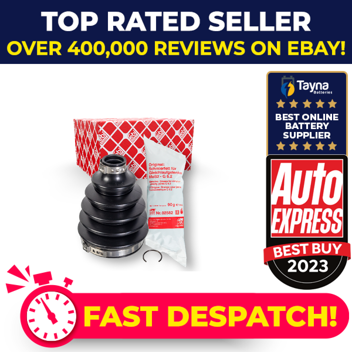 CV Joint Boot fits MINI COOPER 1.6 01 to 06 W10B16A C.V. Driveshaft Gaiter Febi