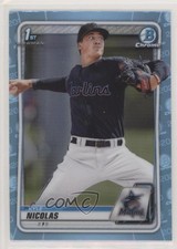 2020 Bowman Draft Chrome Sky Blue Refractor Kyle Nicolas #BD-64 s3g