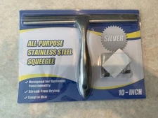 Used HIWARE All-Purpose Stainless Steel Shower Squeegee for Shower Doors Silver