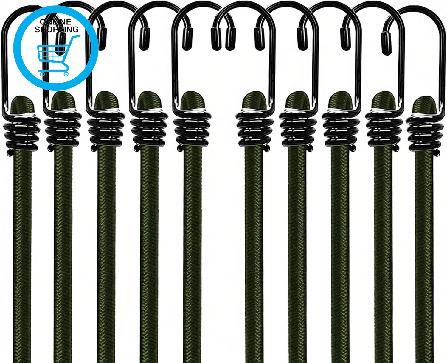 Heavy Duty Bungee Cords 75CM with Hooks, 10 Pcs Bungee Straps Camping Tarp, Tent