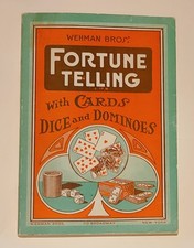 RARE Vtg Book Fortune Telling With Cards Dice Dominoes Paperback 1920 Wehman