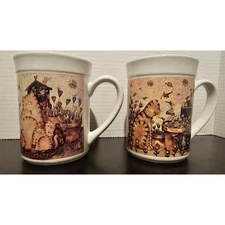 Essential Home Debi Hion Designed Cat Life Coffee Mugs Set of Two1