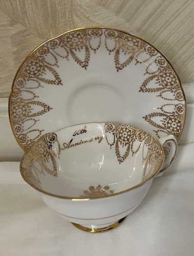 Royal Grafton Fine Bone China Cup & Saucer "50th Anniversary", England|Size:5oz - Picture 22 of 24