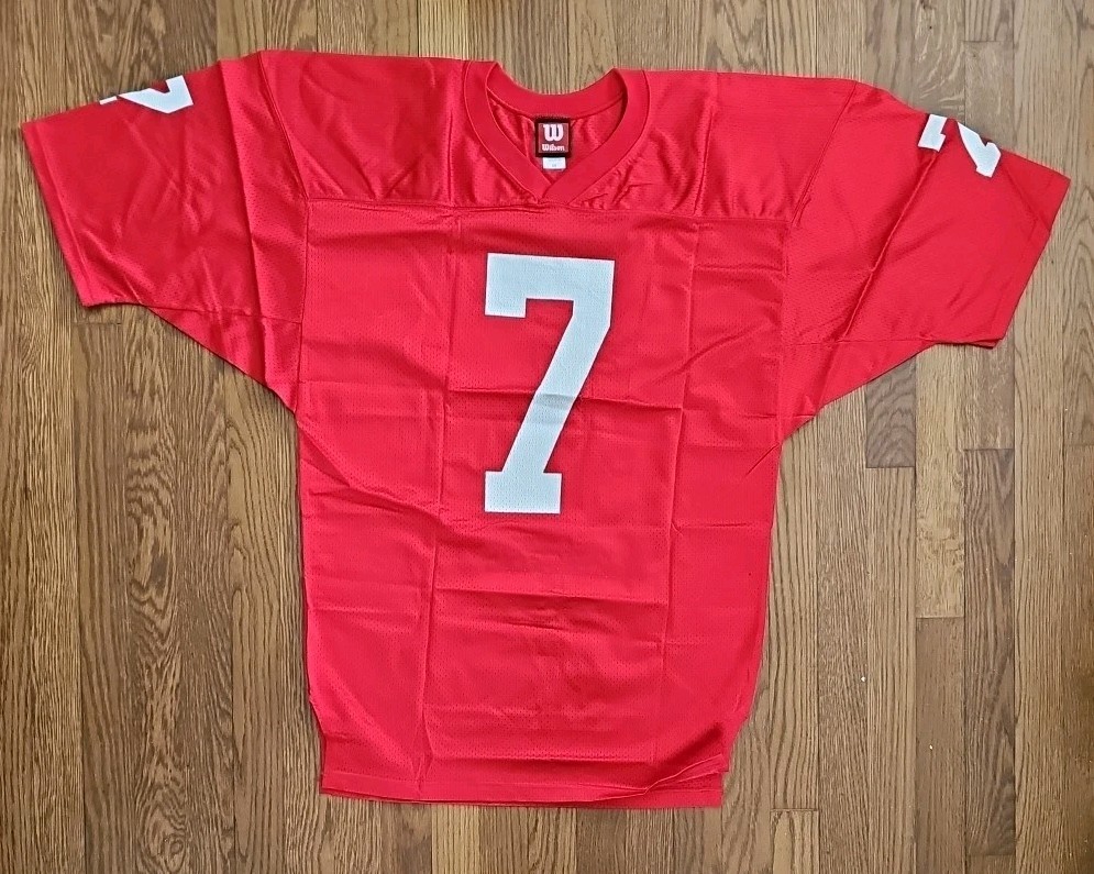 John Elway Autographed Signed Stanford Cardinals STANFORD JERSEY-MOUNTED MEMORIES CLASS OF 83 #1 PICK LE of 77 