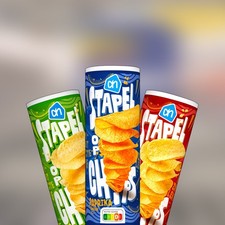7x 165 175g Natural, paprika potato chips AH, Pringles, Lay's, Doritos