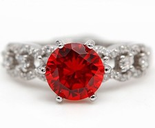 3CT Fire Garnet 925 Solid Sterling Silver Ring Jewelry Sz 7 UB3-7