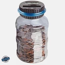 Electronic Digital LCD UK Coin Counter Counting Jar Money Saving Piggy Bank 1.8L