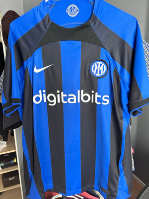 Nike Inter Milan Dri-FIT Soccer Jersey Blue/Black Stripes Size L