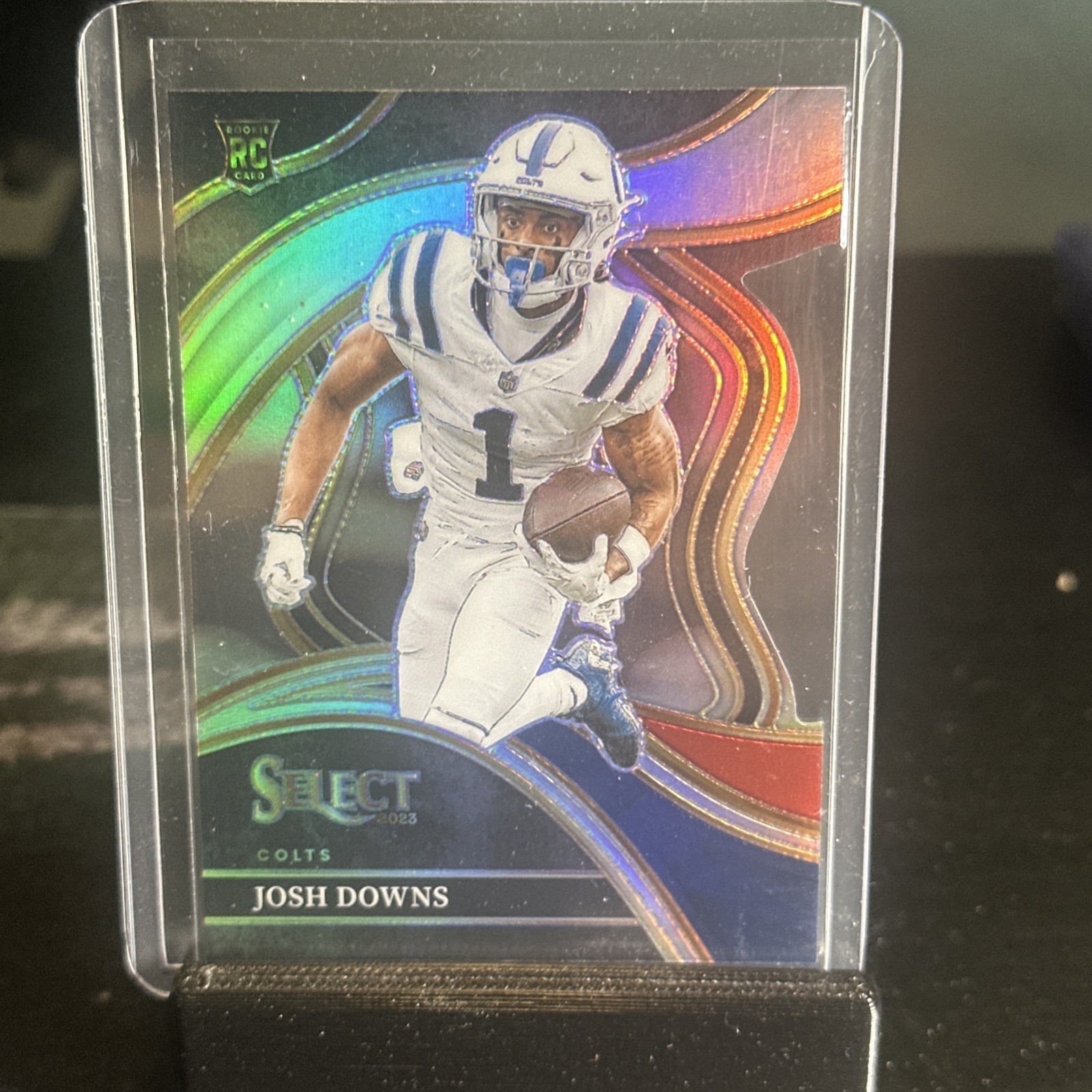 2023 Panini Select - Club Level Josh Downs #251 Black & Red Prizm Die-Cut (RC)