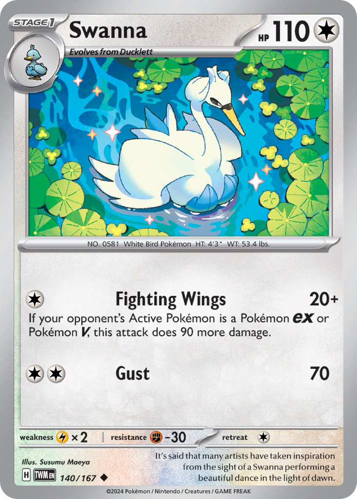 SWANNA 140/167 UC TWILIGHT MASQUERADE POKEMON LP