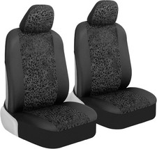 Black Leopard Car Seat Covers For Front Seats Animal Print Front Seat Cover Set