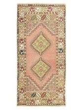 Faded Clay Rose Oushak Rug 3.5x6.11 ft – Rustic Entry or Cottage Style Decor