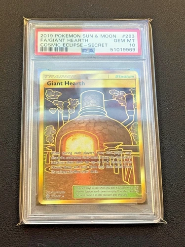 2019 Pokemon Cosmic Eclipse GIANT HEARTH SECRET RARE 263/236 PSA 10 GEM MINT