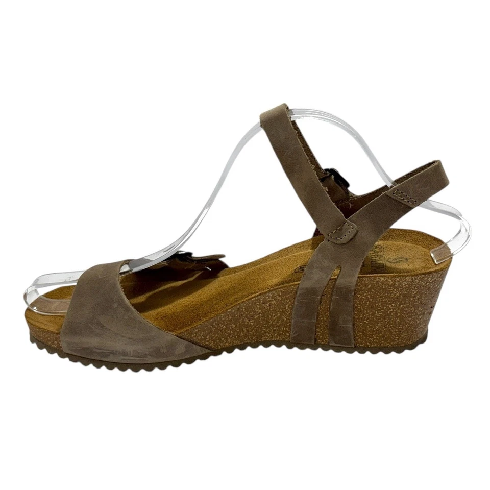 Sabatini Sandals Womens Sz 41 US Sz 10.5 Brown Wedge Strappy Comfort Rubber Sole - Image 4 of 4