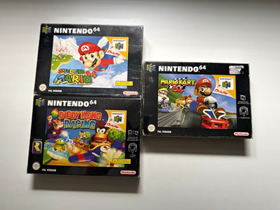 Nintendo N64 Konvolut OVPs Diddy Kong Racing, Mario Kart, Mario64