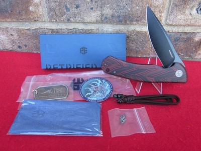 Petrified Fish Knife Warrior Black/Red G-Mascus BOHLER K110 STEEL PF949R NIB