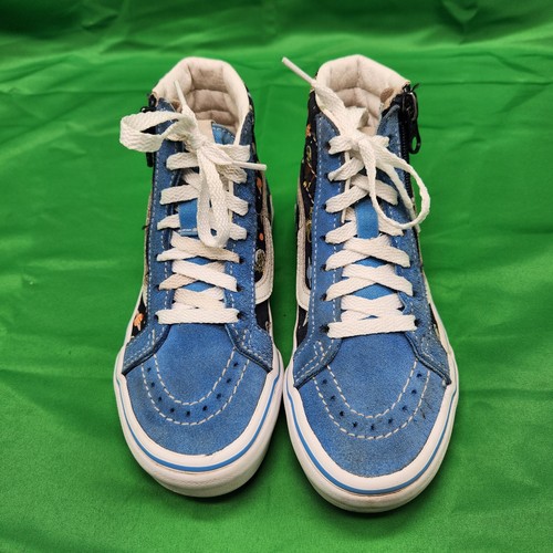 Vans Sk8 Cosmic Zoo Niños Niños Talla 11.5 Azul Cremallera Lateral Cordones Zapatillas Altas - Imagen 2 de 10