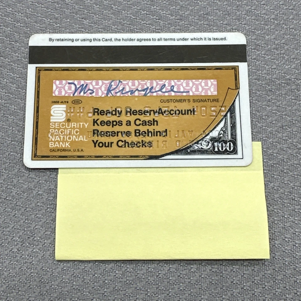 VTG 1980 Security Pacific National Band Master Charge Credit Card Interbank - Image 2 of 2