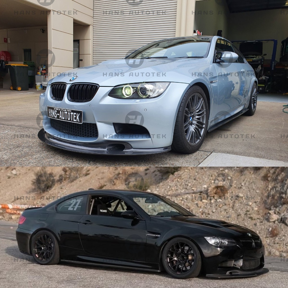 GT4 V2 GT STYLE REAL CARBON FIBER FRONT LIP FOR BMW M3 E92 E93 E90