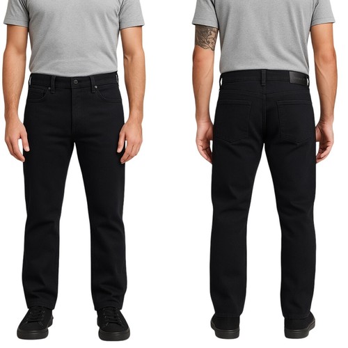 American Giant Roughneck Black Stretch Canvas Jeans Straight Fir 34x32