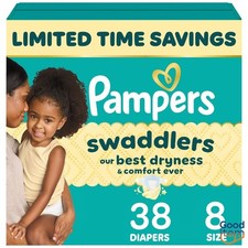 Pampers Swaddlers Sensitive Disposable Diapers - Size 8 - 38ct