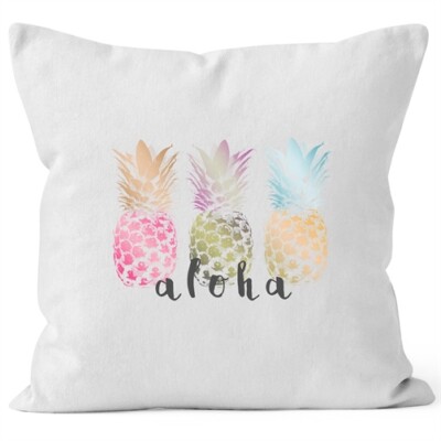 Kissenbezug Aloha Ananans Pineapple Kissenhülle Dekokissen 40x40 Baumwolle