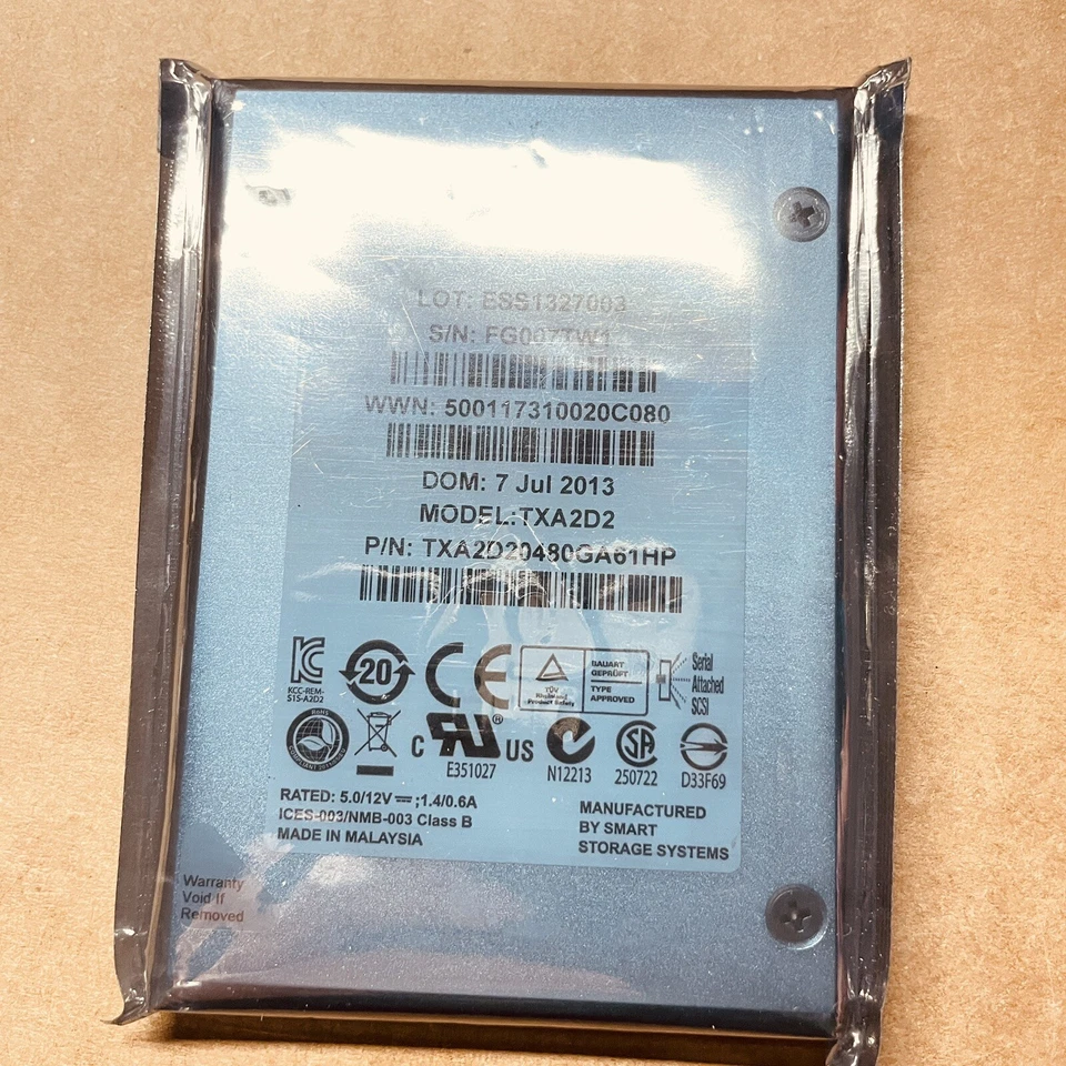 HP HPE 3PAR Smart Storage Systems TXA2D20480GA61HP 480GB SAS 6Gb/s 2.5" SFF 512  - Image 4 of 4