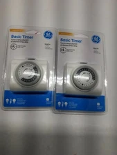 2 New GE Indoor plug-in Basic Timer 24-Hour Programmable 15119 F2