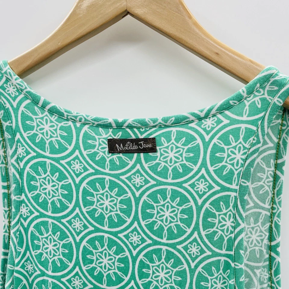 Camiseta sin mangas Babydoll estampada sin mangas talla XS de Matilda Jane para mujer en verde 2114 Foto 4 de 4