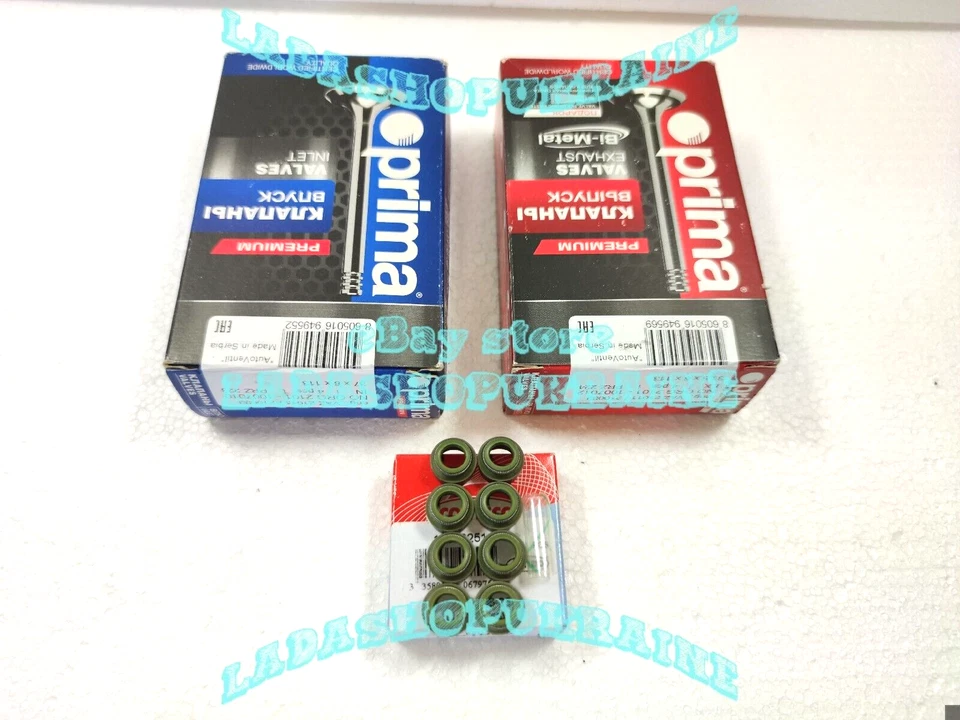 8x Válvula Admisión Escapa Del Motor + SELLO LADA 2101 2106 2107 NIVA 2121 21213 Foto 3 de 4