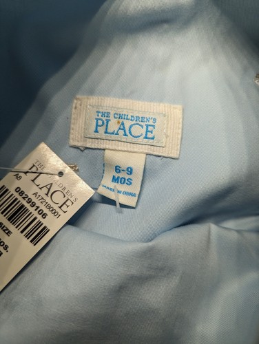 THE CHILDREN'S PLACE Blue EMBROIDERED Sailboat Bib Overalls SHORT TAILS 6-9 Mo - Picture 4 of 6