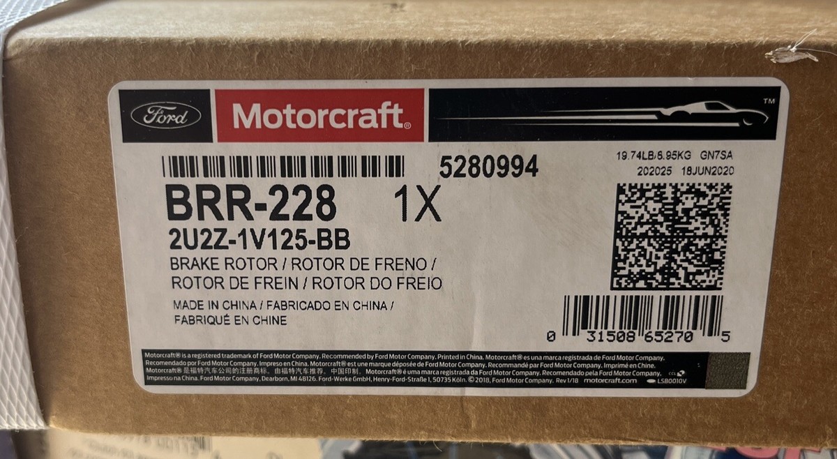 Disc Brake Rotor Motorcraft BRR-228 / Ford 2U2Z-1V125-BB | eBay